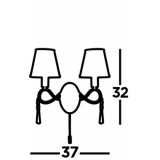 SEARCHLIGHT 2032-2CC | Simplicity Searchlight falikar lámpa húzókapcsoló 2x E14 króm, fehér, átlátszó