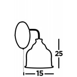 SEARCHLIGHT 2671-1SS | Bistro-II Searchlight falikar lámpa húzókapcsoló 1x E27 szatén ezüst, átlátszó