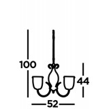 SEARCHLIGHT 6353-3AB | Silhouette Searchlight csillár lámpa 3x E14 antikolt réz, átlátszó, áttetsző