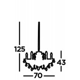 SEARCHLIGHT 8736-6AB | ParisS Searchlight csillár lámpa 6x E14 antikolt réz, átlátszó