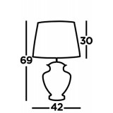 SEARCHLIGHT EU8531AM | ElinaS Searchlight asztali lámpa 69cm kapcsoló 1x E27 króm, borostyán, barna