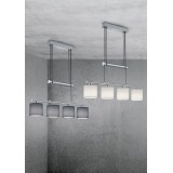 TRIO 305400401 | Garda-TR Trio függeszték lámpa ellensúlyos, állítható magasság 4x E14 matt nikkel, fehér