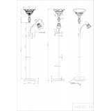 TRIO 4602021-24 | Rustica-TR Trio álló lámpa 180cm két kapcsoló 1x E27 + 1x E14 rozsdaszín, fehér