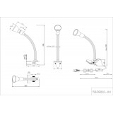 TRIO 5028010-01 | Flexo-TR Trio csiptetős lámpa vezeték kapcsoló flexibilis 1x E14 fehér