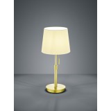 TRIO 509100108 | Lyon-TR Trio asztali lámpa 45cm húzókapcsoló állítható magasság 1x E27 mattított arany, fehér
