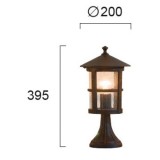 VIOKEF 4056300 | Skiathos Viokef álló lámpa 39,5cm 1x E27 IP54 antikolt barna, áttetsző