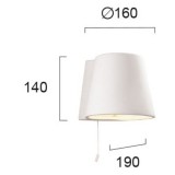 VIOKEF 4075300 | Ceramic-VI Viokef fali lámpa festhető 1x E14 fehér