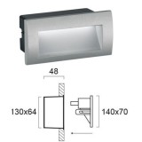 VIOKEF 4124900 | Riva-VI Viokef beépíthető lámpa 140x70mm 1x LED 210lm 3000K IP65 szürke, fekete