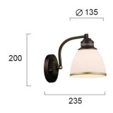 VIOKEF 4141500 | Clair Viokef falikar lámpa 1x E27 fehér, barna, arany