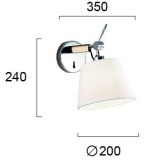 VIOKEF 4146201 | Filipa Viokef falikar lámpa kapcsoló elforgatható alkatrészek 1x E27 fehér, matt nikkel
