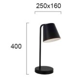 VIOKEF 4153101 | Lyra-VI Viokef asztali lámpa 40cm kapcsoló elforgatható alkatrészek 1x E14 fekete