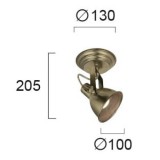 VIOKEF 4166400 | Praga-VI Viokef spot lámpa elforgatható alkatrészek 1x E14 antik