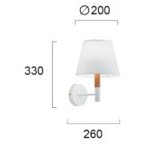 VIOKEF 4167900 | Villy Viokef falikar lámpa 1x E27 fehér, natúr