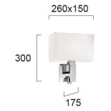 VIOKEF 4172400 | Baltimore-VI Viokef falikar lámpa kapcsoló 1x E27 + 1x LED 90lm matt fehér, matt nikkel