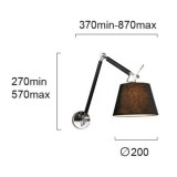 VIOKEF 4172600 | Filipa Viokef falikar lámpa kapcsoló elforgatható alkatrészek 1x E27 fekete, barna, matt nikkel