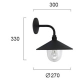 VIOKEF 4178200 | Pilos Viokef falikar lámpa 1x E27 IP44 fekete, áttetsző