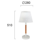 VIOKEF 4188100 | Villy Viokef asztali lámpa 33cm kapcsoló 1x E27 fehér, natúr