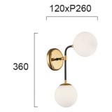 VIOKEF 4203000 | Hariet Viokef fali lámpa 2x G9 fehér, arany, fekete