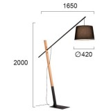 VIOKEF 4204100 | Crane-VI Viokef álló lámpa 200cm kapcsoló 1x E27 barna, fekete