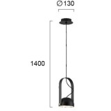 VIOKEF 4205601 | Hemi Viokef függeszték lámpa 1x LED 540lm 3000K fekete