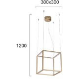 VIOKEF 4207000 | Gold-Cube Viokef függeszték lámpa 1x LED 2080lm 3000K arany