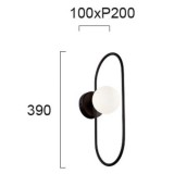 VIOKEF 4208900 | Fancy Viokef asztali lámpa 43cm kapcsoló 1x G9 fekete, fehér