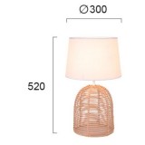 VIOKEF 4211600 | Marion-VI Viokef asztali lámpa 52cm 1x E27 barna, fehér