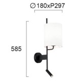 VIOKEF 4213301 | Mara-VI Viokef falikar lámpa kapcsoló 1x E27 + 1x LED 450lm fekete