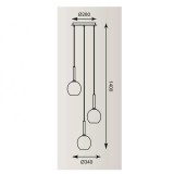 ZUMA LINE MD1629-3BCH | Monic Zuma Line függeszték lámpa kerek 3x E14 króm, füst, átlátszó