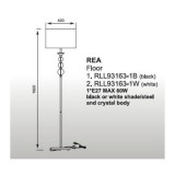 ZUMA LINE RLL93163-1B | Rea Zuma Line álló lámpa kerek 160cm taposókapcsoló 1x E27 króm, fekete, fehér