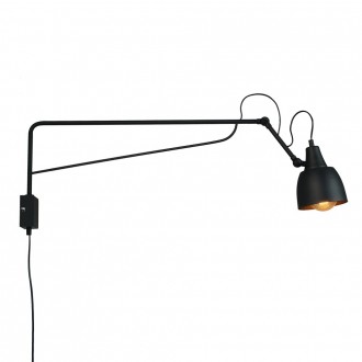 ALDEX 1002C1_D | Soho-AL Aldex falikar lámpa vezeték kapcsoló elforgatható alkatrészek 1x E27 fekete