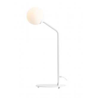 ALDEX 1064B | Pure-AL Aldex asztali lámpa 62cm vezeték kapcsoló 1x E14 fehér, opál