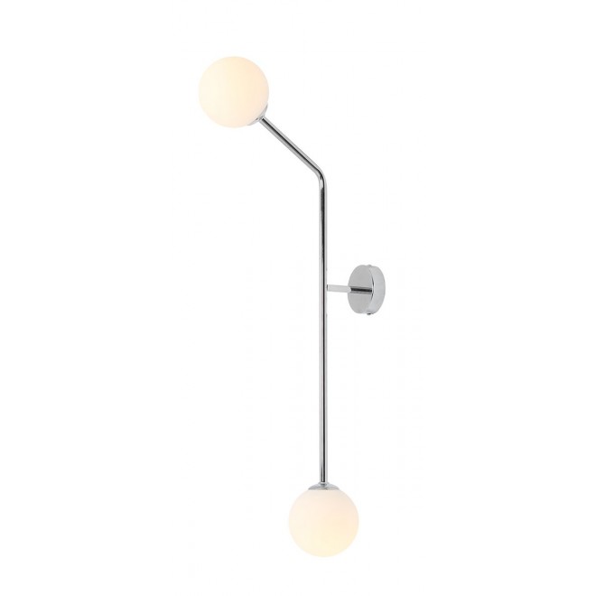 ALDEX 1064D4_2 | Pure-AL Aldex falikar lámpa 2x E14 króm, opál