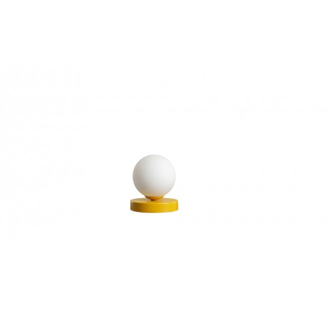 ALDEX 1076B14_S | Ball-AL Aldex asztali lámpa gömb 17cm vezeték kapcsoló 1x E14 sárga, opál