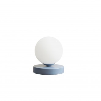 ALDEX 1076B16_S | Ball-AL Aldex asztali lámpa gömb 17cm vezeték kapcsoló 1x E14 pasztell kék, opál