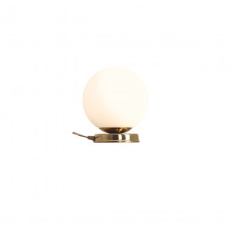 ALDEX 1076B30_M | Ball-AL Aldex asztali lámpa gömb 23cm vezeték kapcsoló 1x E27 arany, opál