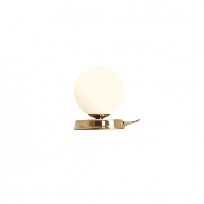 ALDEX 1076B30_S | Ball-AL Aldex asztali lámpa gömb 17cm vezeték kapcsoló 1x E14 arany, opál
