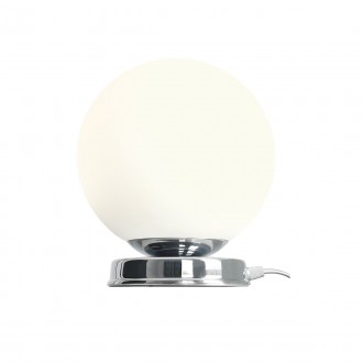 ALDEX 1076B4_M | Ball-AL Aldex asztali lámpa gömb 23cm vezeték kapcsoló 1x E27 króm, opál