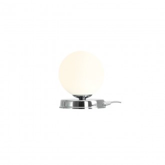 ALDEX 1076B4_S | Ball-AL Aldex asztali lámpa gömb 17cm vezeték kapcsoló 1x E14 króm, opál