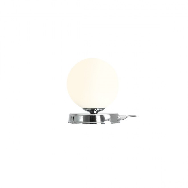ALDEX 1076B4_S | Ball-AL Aldex asztali lámpa gömb 17cm vezeték kapcsoló 1x E14 króm, opál