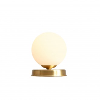 ALDEX 1076B40_S | Ball-AL Aldex asztali lámpa gömb 17cm vezeték kapcsoló 1x E14 sárgaréz, opál