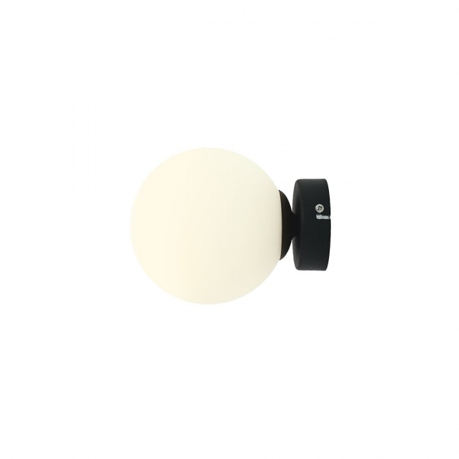 ALDEX 1076C1_S | Ball-AL Aldex fali lámpa gömb 1x E14 fekete, opál