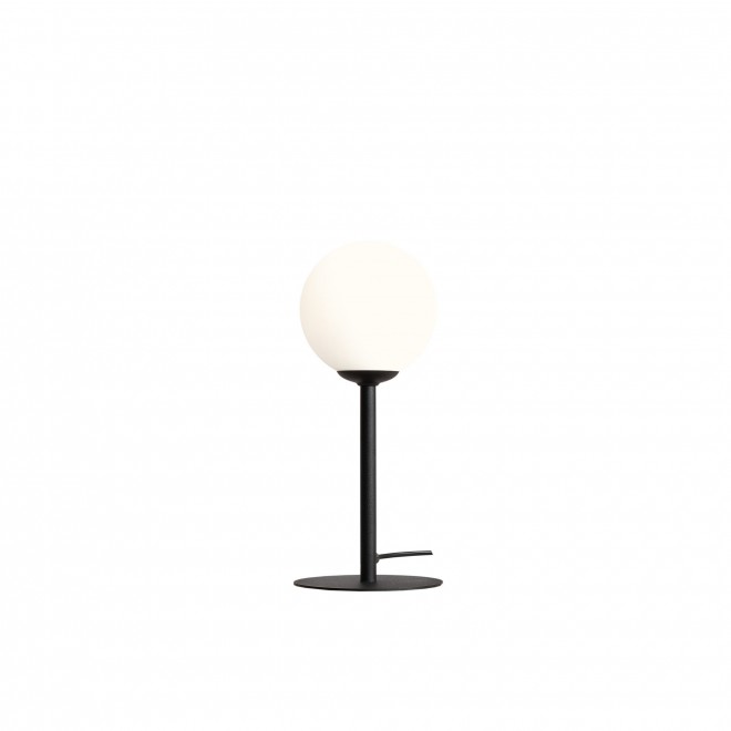 ALDEX 1080B1 | Pinne Aldex asztali lámpa 35cm vezeték kapcsoló 1x E14 fekete, opál
