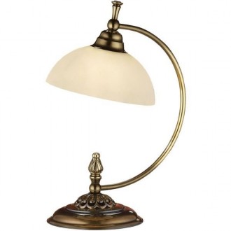 AMPLEX 8192 | Cordoba-I Amplex asztali lámpa 40cm kapcsoló 1x E27 bronz, opál
