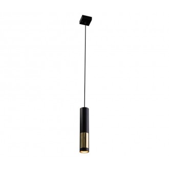 AMPLEX 8362 | Kavos Amplex függeszték lámpa 1x GU10 fekete, fényes sárgaréz
