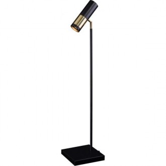 AMPLEX 8376 | Kavos Amplex asztali lámpa 95cm kapcsoló elforgatható alkatrészek 1x GU10 fekete, fényes sárgaréz