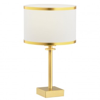 ARGON 8029 | Abbano Argon asztali lámpa 38cm vezeték kapcsoló 1x E27 súrolt arany, krémszín, arany