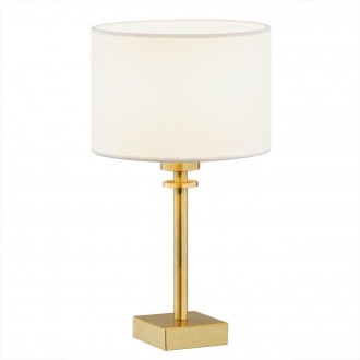ARGON 8047 | Abbano Argon asztali lámpa 38cm vezeték kapcsoló 1x E27 súrolt arany, fehér