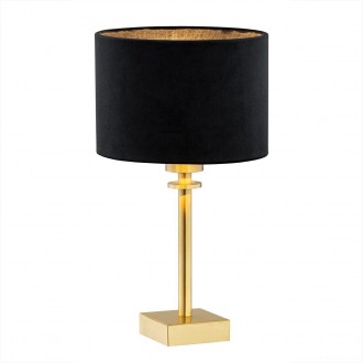 ARGON 8049 | Abbano Argon asztali lámpa 38cm vezeték kapcsoló 1x E27 súrolt arany, fekete