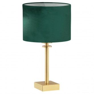 ARGON 8106 | Abbano Argon asztali lámpa 38cm vezeték kapcsoló 1x E27 súrolt arany, zöld